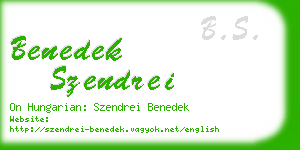 benedek szendrei business card